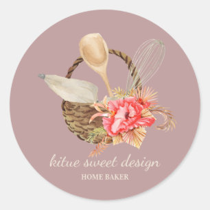 Darken Pink Pastry Chef Bakery Classic Round Sticker