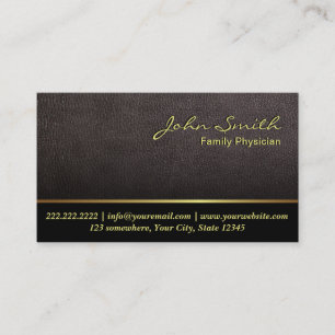 Darker Leather Family Physician Business Card