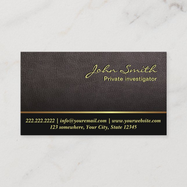 Darker Leather Investigator Business Card (Front)