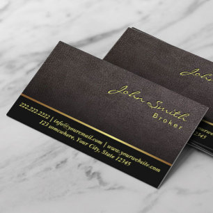 Darker Leather Real Estate Broker Business Card