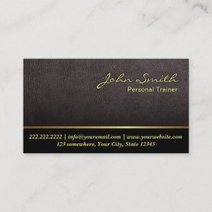 Darker Leather Texture Trainer Business Card