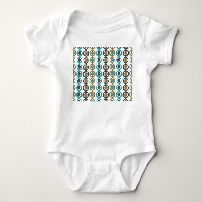Darker Mid-Century Modern Chain  Baby Bodysuit (Front)