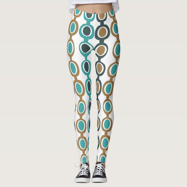 Darker Mid-Century Modern Chain  Leggings (Front)
