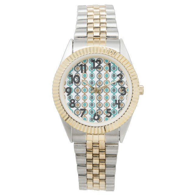 Darker Mid-Century Modern Chain  Watch (Front)
