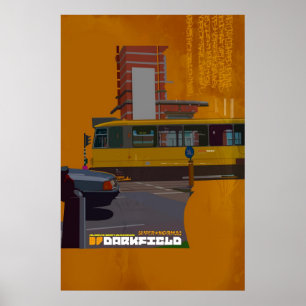 Darkfield tram illustration poster