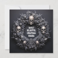 Darkly Delightful Goth Skull Wreath Xmash Wishes
