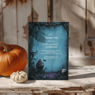 Darkly Elegant Spooky ONE Birthday Invitation