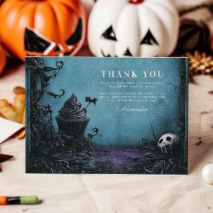 Darkly Elegant Spooky ONE Birthday Thank You Card