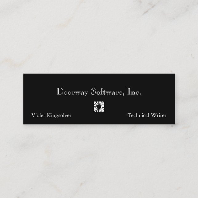 Darkly Technical Writer Mini Business Card (Front)