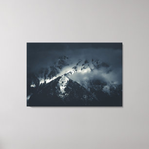 Darkness and clouds over the mountains canvas print