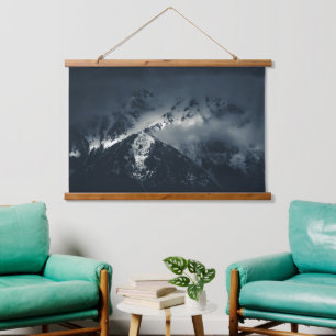 Darkness and clouds over the mountains hanging tapestry