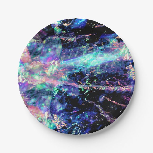 darkness and light, dark opal crystal : paper plate (Front)