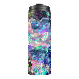 darkness and light, dark opal crystal : thermal tumbler