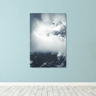 Darkness and mysterious clouds over the mountain canvas print