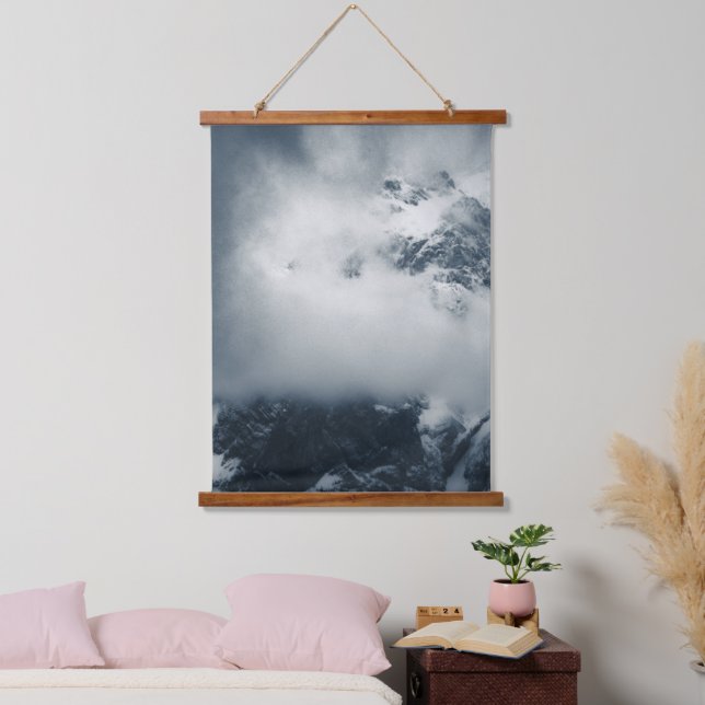Darkness and mysterious clouds over the mountain hanging tapestry (Bedroom)