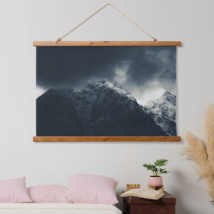 Darkness and storm clouds over mountains hanging tapestry