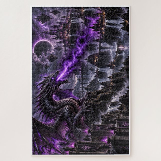 Darkness Dragon – Realm of the Eclipse Jigsaw Puzzle (Vertical)