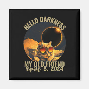 Darkness My Old Friend Cat With Solar Eclipse Gles Magnet