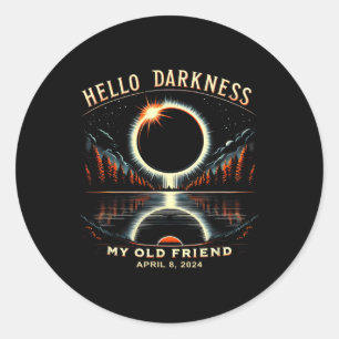 Darkness My Old Friend Solar Eclipse April 0817 Classic Round Sticker