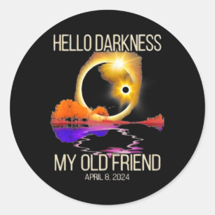 Darkness My Old Friend Solar Eclipse April 08 2024 Classic Round Sticker