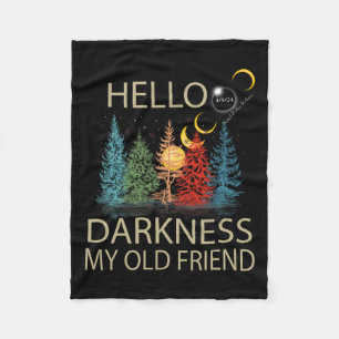 Darkness My Old Friend Solar Eclipse April 08  Fleece Blanket