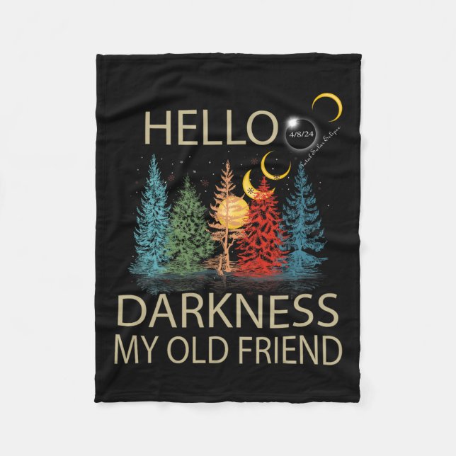 Darkness My Old Friend Solar Eclipse April 08  Fleece Blanket (Front)