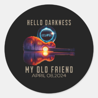 Darkness My Old Friend Solar Eclipse April  Classic Round Sticker