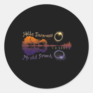 Darkness My Old Friend Solar Eclipse Classic Round Sticker