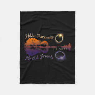 Darkness My Old Friend Solar Eclipse Fleece Blanket