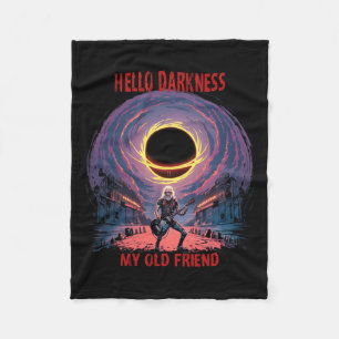 Darkness My Old Friend Solar Eclipse For Metalhead Fleece Blanket