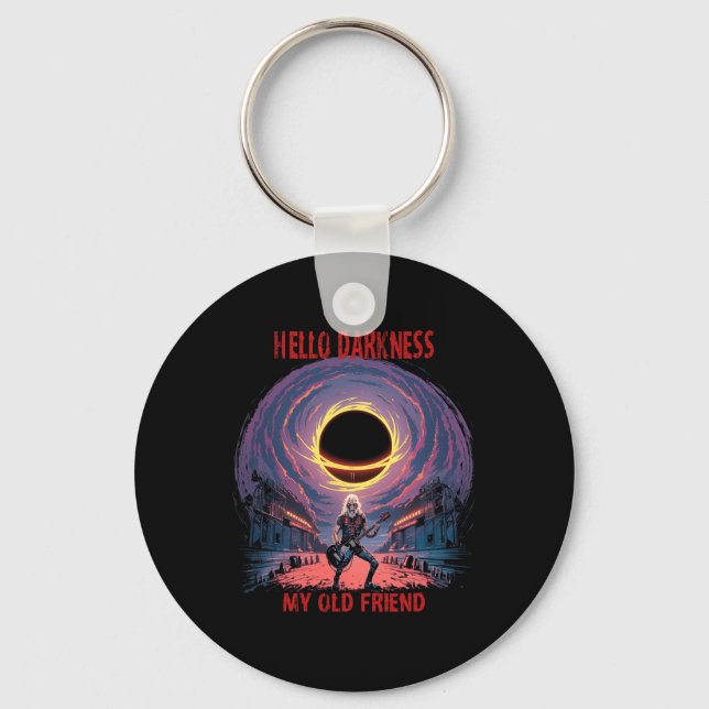Darkness My Old Friend Solar Eclipse For Metalhead Key Ring (Front)