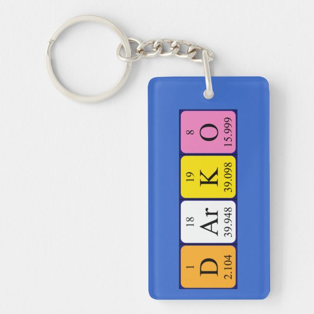 Darko periodic table name keyring (Front)