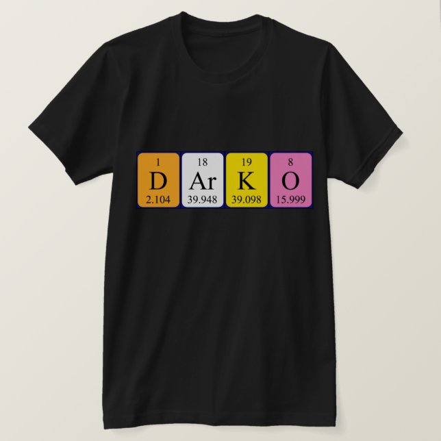 Darko periodic table name shirt (Design Front)