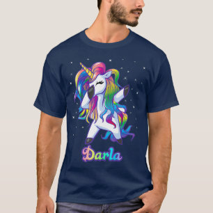 DARLA Name Personalised Custom Rainbow Unicorn T-Shirt