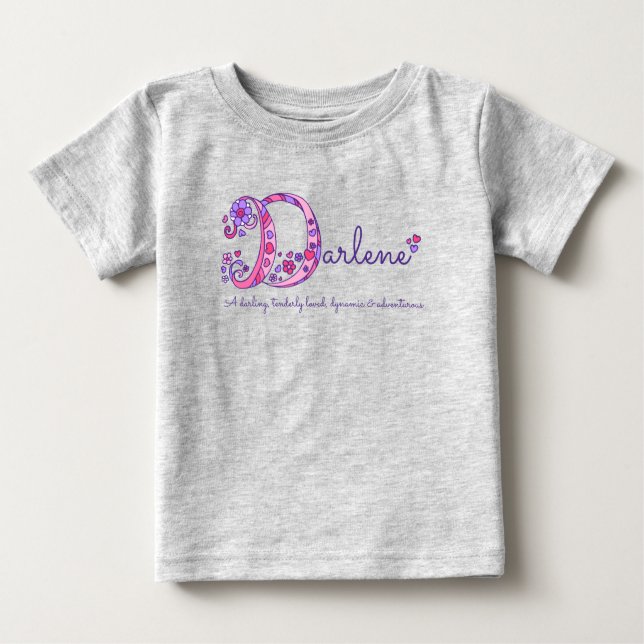 Darlene girls name & meaning D monogram shirt (Front)