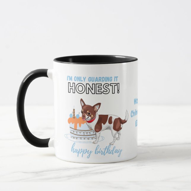Darling Chihuahua with Patches Birthday DOG MOM Mug (Left)