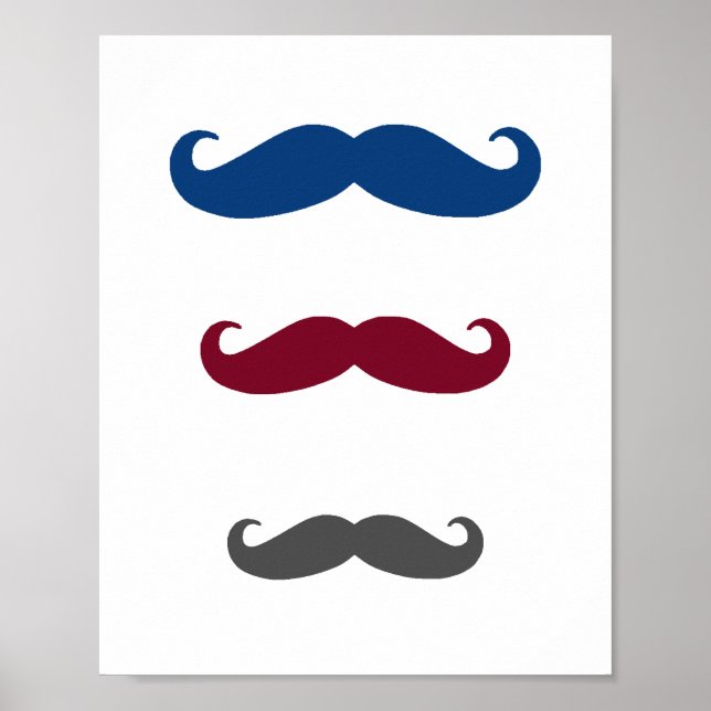 Darling Dapper Mustache Nursery Wall Art (Front)