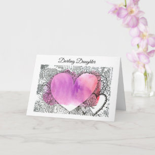 Darling Daughter Valentine, customisable Valentine Card