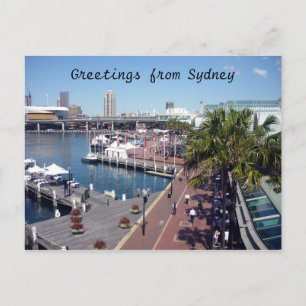 darling harbour sydney postcard
