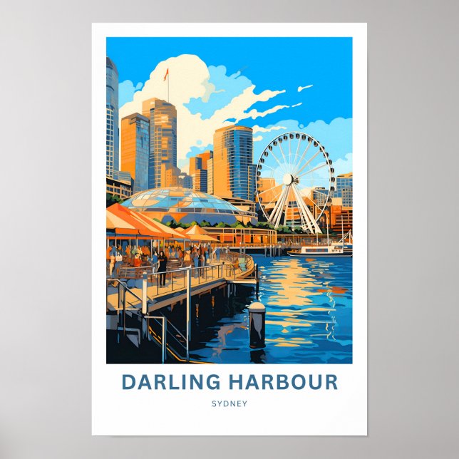 Darling Harbour Sydney Travel Print (Front)