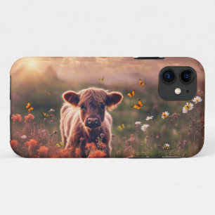 Darling Highland Cow with Butterflies Beautiful Case-Mate iPhone Case