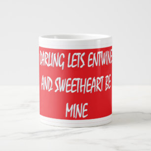 Darling Lets Entwine lovers delight red white  Large Coffee Mug