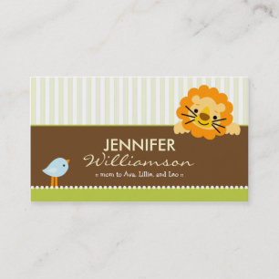 Darling Lime Lion & Birdie Mummy Calling Card