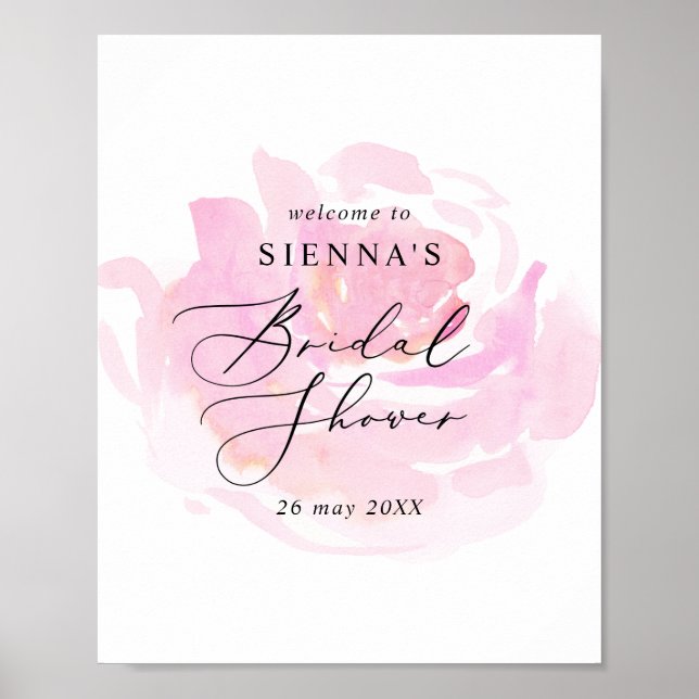 Darling Rose Bridal Shower Welcome Poster (Front)