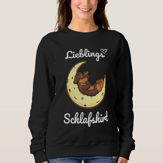 Darling Sleeping  Dachshund Pyjamas Morning Grumpy Sweatshirt (Front)