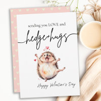 Darling Watercolor Hedgehog Pun Valentine's Day