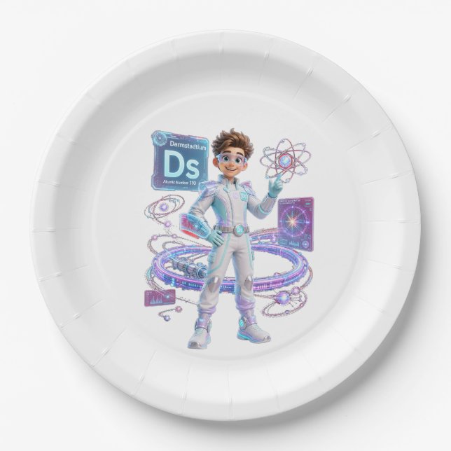  Darmstadtium (Ds) – Atomic Number 110 | ATOMIVRA Paper Plate (Front)