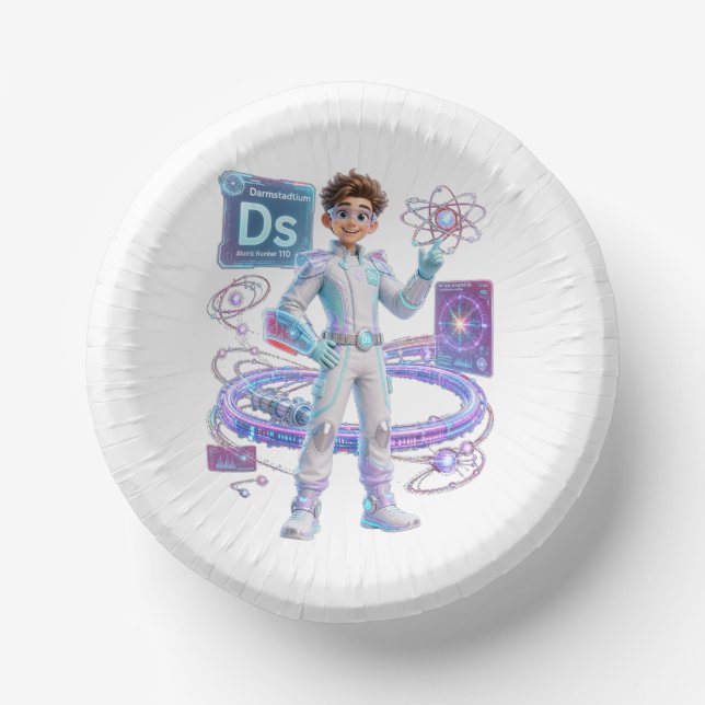  Darmstadtium (Ds) – Atomic Number 110 | ATOMIVRA Paper Plate (Front)