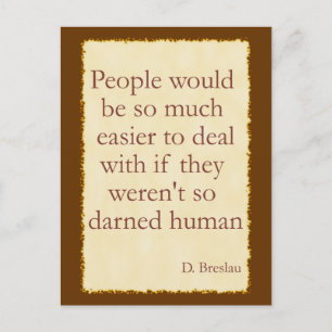 Darned Human Postcard