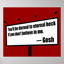 Darned to Eternal Heck funny poster/print